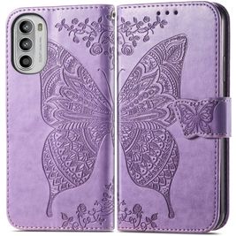 Mobigear Butterfly Motorola Moto G82 Hülle Klapphülle Geldbörse - Lila