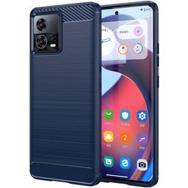 Mobigear Brushed Slim Motorola Edge 30 Fusion Hülle Flexibles TPU Backcover - Blau