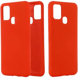 Mobigear Rubber Touch Samsung Galaxy M51 Silikon Backcover - Rot