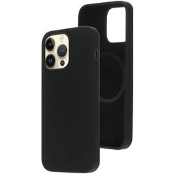 Mobiparts iPhone 14 Pro Max Silikon MagSafe Hülle Backcover - Schwarz