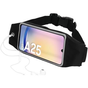 Mobiparts Comfort Fit Belt Handyhalterung Joggen Samsung Galaxy A25 Sporthülle Neopren Gürtel - Schwarz