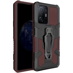 Mobigear Armor Stand Xiaomi 11T Hülle Hardcase Backcover Stoßfest mit Ständer - Schwarz