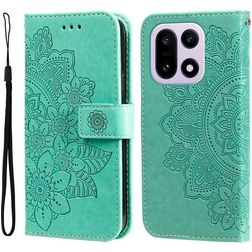 Mobigear Flowers OnePlus 15 Hülle Klapphülle Geldbörse - Grün