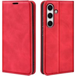 Mobigear Retro Slim Samsung Galaxy S24 FE Hülle Klapphülle Geldbörse - Rot