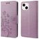 Mobigear Flowers iPhone 14 Hülle Klapphülle Geldbörse - Lila