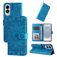 Mobigear Sunflower Samsung Galaxy S25 Edge Hülle Klapphülle Geldbörse - Blau