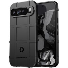 Mobigear Rugged Shield Google Pixel 9 Pro Hülle Flexibles TPU Backcover Stoßfest - Schwarz
