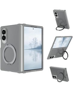 Mobigear 360 Rotating Ring Samsung Galaxy Z Fold 8 Ultra MagSafe Hülle Hardcase Backcover mit Ringhalter - Grau
