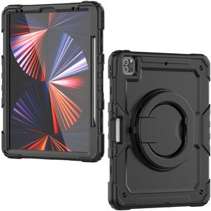 Mobilize Rotating Defender iPad Pro 12.9 Zoll (2018) Hülle Kunststoff,Silikon Backcover + Schulterträger + Ständer - Schwarz