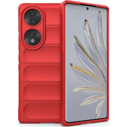 Mobigear Bumpy HONOR 70 Hülle Flexibles TPU Backcover - Rot
