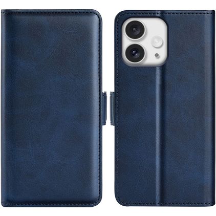 Mobigear Slim Magnet iPhone 16 Pro Hülle Klapphülle Geldbörse - Dunkelblau