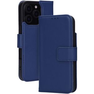 Mobiparts Wallet iPhone 16 Pro MagSafe Hülle Echtes Leder Klapphülle Geldbörse - Blau