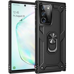 Mobigear Armor Ring Samsung Galaxy Note 20 Hülle Hardcase Backcover Stoßfest mit Ringhalter - Schwarz