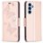 Mobigear Butterfly Samsung Galaxy A54 Klapphülle Portemonnaie - Roségold