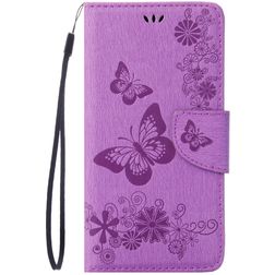 Mobigear Butterfly iPhone SE (2020) Hülle Klapphülle Geldbörse - Lila