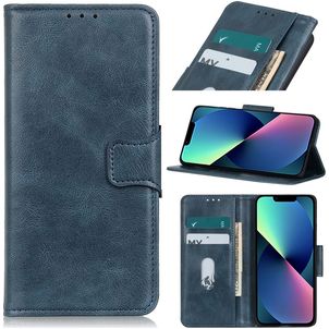 Mobigear Classy iPhone 14 Plus Hülle Klapphülle Geldbörse - Blau