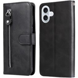 Mobigear Zipper iPhone 17 Klapphülle Portemonnaie - Schwarz