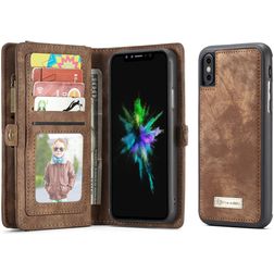 CaseMe 008 iPhone XS 2in1 Klapphülle (herausnehmbar) Portemonnaie - Braun