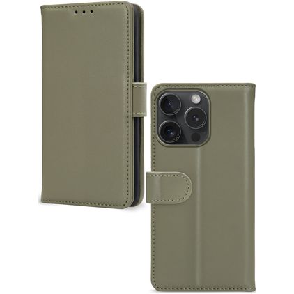 Mobilize Premium Gelly Wallet iPhone 15 Pro Klapphülle Portemonnaie - Grün