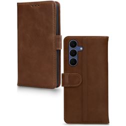 Mobilize Wallet Samsung Galaxy S25 FE Hülle Echtes Leder Klapphülle Geldbörse - Braun