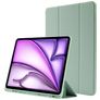 Mobigear Tri-Fold Gel iPad Air 13 Zoll (2024) Hülle TPU,Kunstleder Klapphülle + Stifthalter - Grün