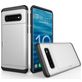 Mobigear Card Samsung Galaxy S10 Plus Hülle Hardcase Backcover Stoßfest mit Kartenhalter - Silber