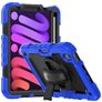 Mobigear SureGrip Xtreme iPad Mini 7 (2024) Hülle Kunststoff,Silikon Backcover + Stifthalter + Schulterträger + Ständer - Schwarz / Dunkelblau