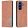 Mobigear Rhombus Slim Samsung Galaxy A37 Hülle Klapphülle - Braun