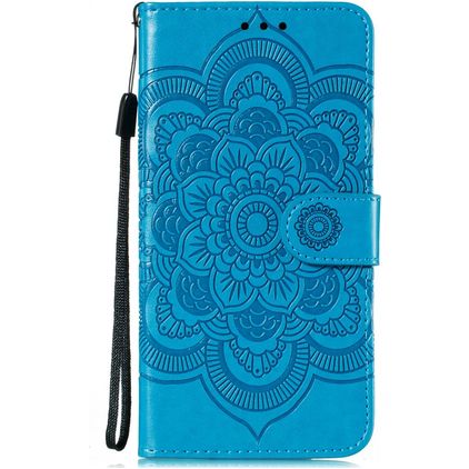 Mobigear Mandala Motorola Moto E6s (2020) Hülle Klapphülle Geldbörse - Blau