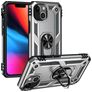 Mobigear Armor Ring iPhone 14 Hülle Hardcase Backcover Stoßfest mit Ringhalter - Silber