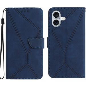 Mobigear Stitch iPhone 17 Hülle Klapphülle Geldbörse - Blau