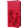 Mobigear Roses Samsung Galaxy A10 Hülle Klapphülle Geldbörse - Rot