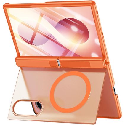 Mobigear Kickstand Samsung Galaxy Z Fold 8 MagSafe Hülle Hardcase Backcover Stoßfest mit Ständer - Orange