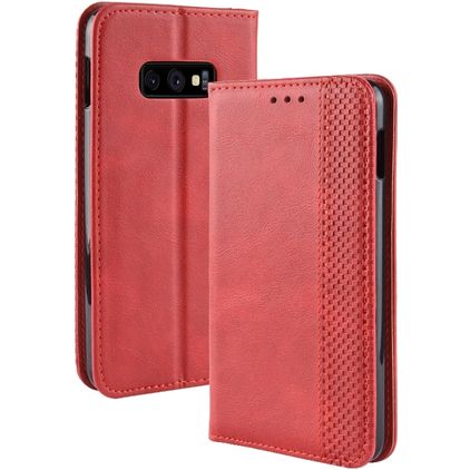 Mobigear Sensation Samsung Galaxy S10e Hülle Klapphülle Geldbörse - Rot