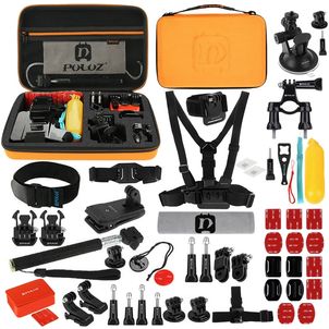 Puluz GoPro Mount Zubehör Starter Pack 53 Teile + Tasche Orange