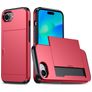 Mobigear Card iPhone 17e Hülle Hardcase Backcover Stoßfest mit Kartenhalter - Rot