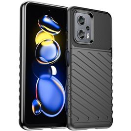 Mobigear Groove POCO X4 GT Hülle Flexibles TPU Backcover - Schwarz