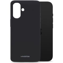 Mobilize Rubber Gelly iPhone 16 Hülle Flexibles TPU Backcover - Schwarz