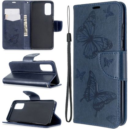Mobigear Butterfly Samsung Galaxy S20 Hülle Klapphülle Geldbörse - Blau