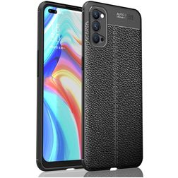 Mobigear Luxury OPPO Reno 4 Hülle Flexibles TPU Backcover - Schwarz