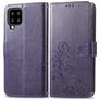Mobigear Clover Samsung Galaxy A22 5G Hülle Klapphülle Geldbörse - Lila