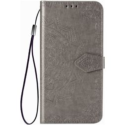 Mobigear Mandala Motorola One Hyper Hülle Klapphülle Geldbörse - Grau