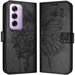 Mobigear Butterfly OPPO Reno 12 Pro Klapphülle Portemonnaie - Schwarz