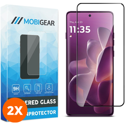 Mobigear Premium Motorola Edge 60 Pro Panzerglas Gehärtetes Glas Displayschutz - Hüllenfreundlich - Schwarz (2er Pack)