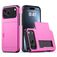 Mobigear Card iPhone 18 Pro Hardcase Backcover Shockproof mit Kartenfach - Rose Red