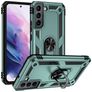 Mobigear Armor Ring Samsung Galaxy S22 Hülle Hardcase Backcover Stoßfest mit Ringhalter - Grün