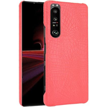 Mobigear Croco Sony Xperia 1 III Hülle Hardcase Backcover - Rot