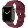 Mobigear Bumpy Silikon Apple Watch Armband Dornschließe - 42/41/40/38 mm - Weinrot