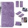 Mobigear Flowers iPhone 12 Hülle Klapphülle Geldbörse - Lila