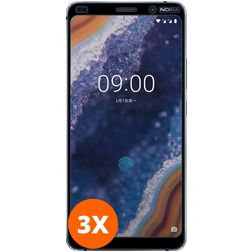Mobigear Premium Nokia 9 PureView Panzerglas Gehärtetes Glas Displayschutz - Hüllenfreundlich - Schwarz (3er Pack)